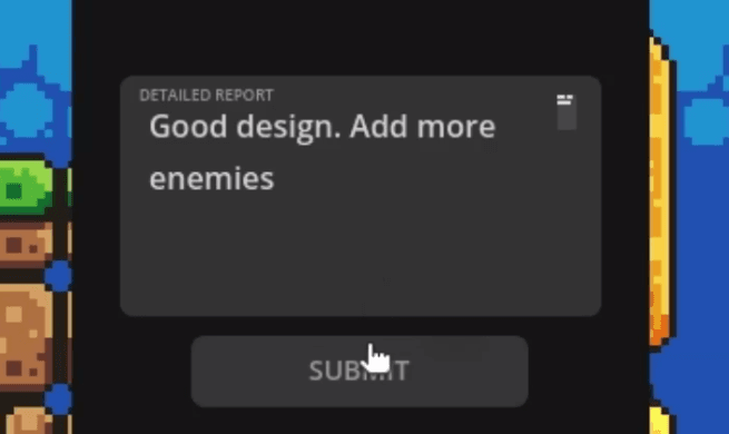 Feedback Form in Game